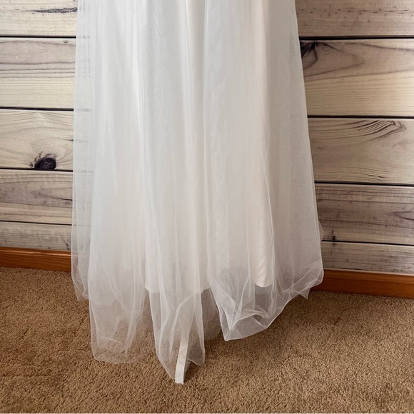 Hello Molly Wandering in the Light White Tulle Corset Sweetheart Midi Dress - Picture 14 of 15